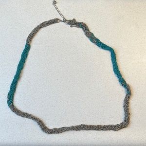 Silver and Turquoise Chain Necklace